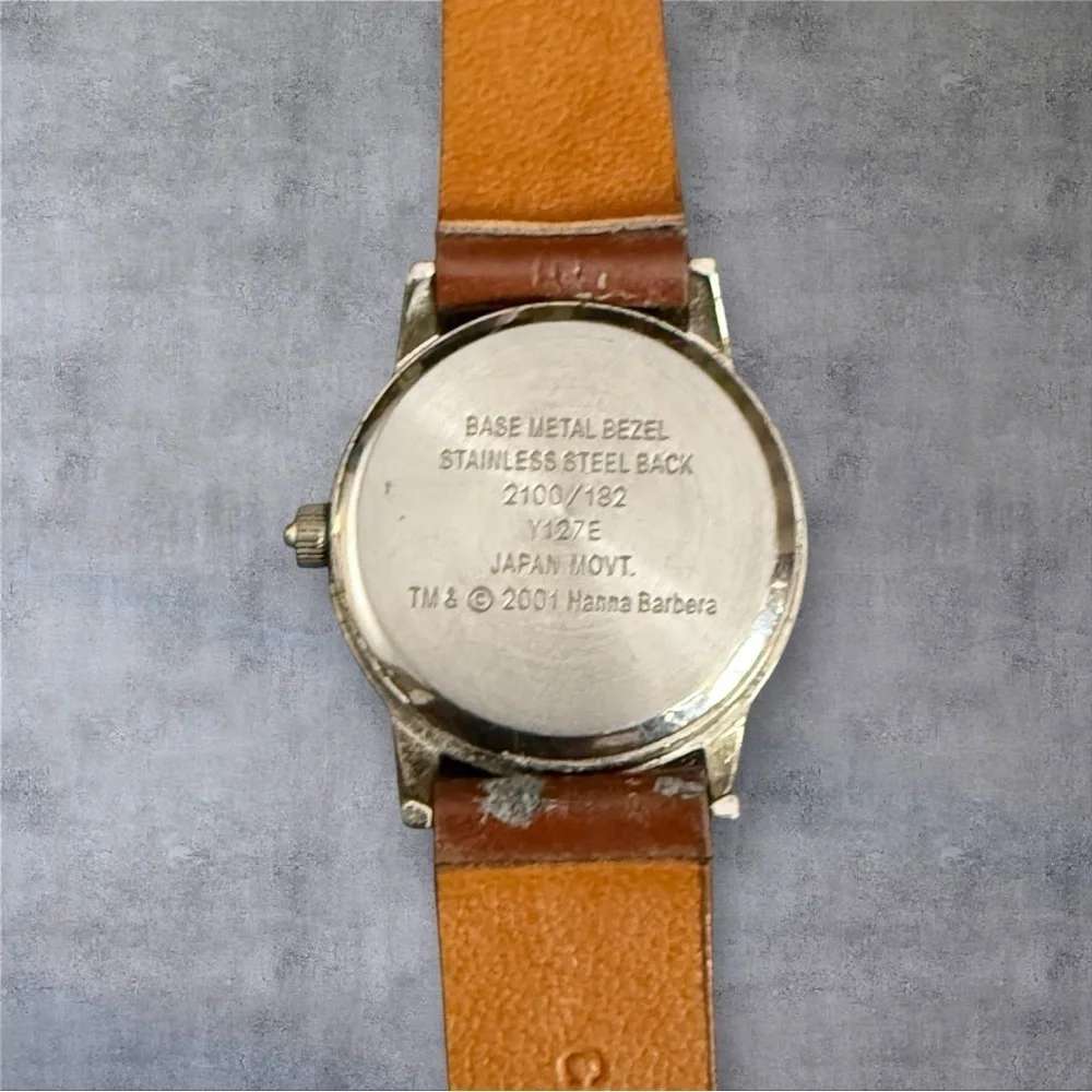 Vintage Armitron Scooby Doo Watch w/Original Brown Leather Strap/Band